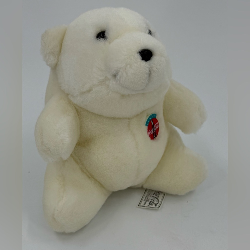 Coca-Cola‎ Polar Bear W/ Coke Bottle 7" Bean Bag Stuffed Animal Toy Vintage